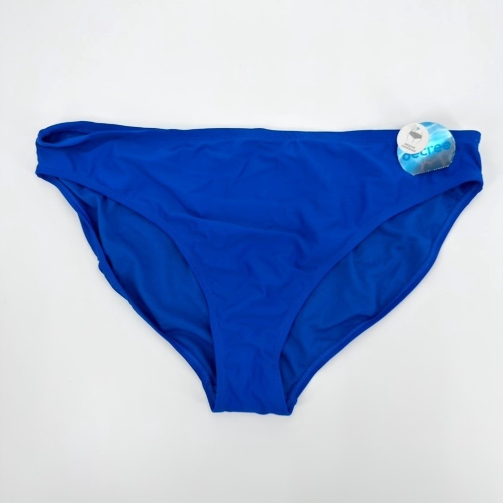 Decree Women Hipster Low-Rise Bikini Bottom Blue 1X Medium Coverage NEW